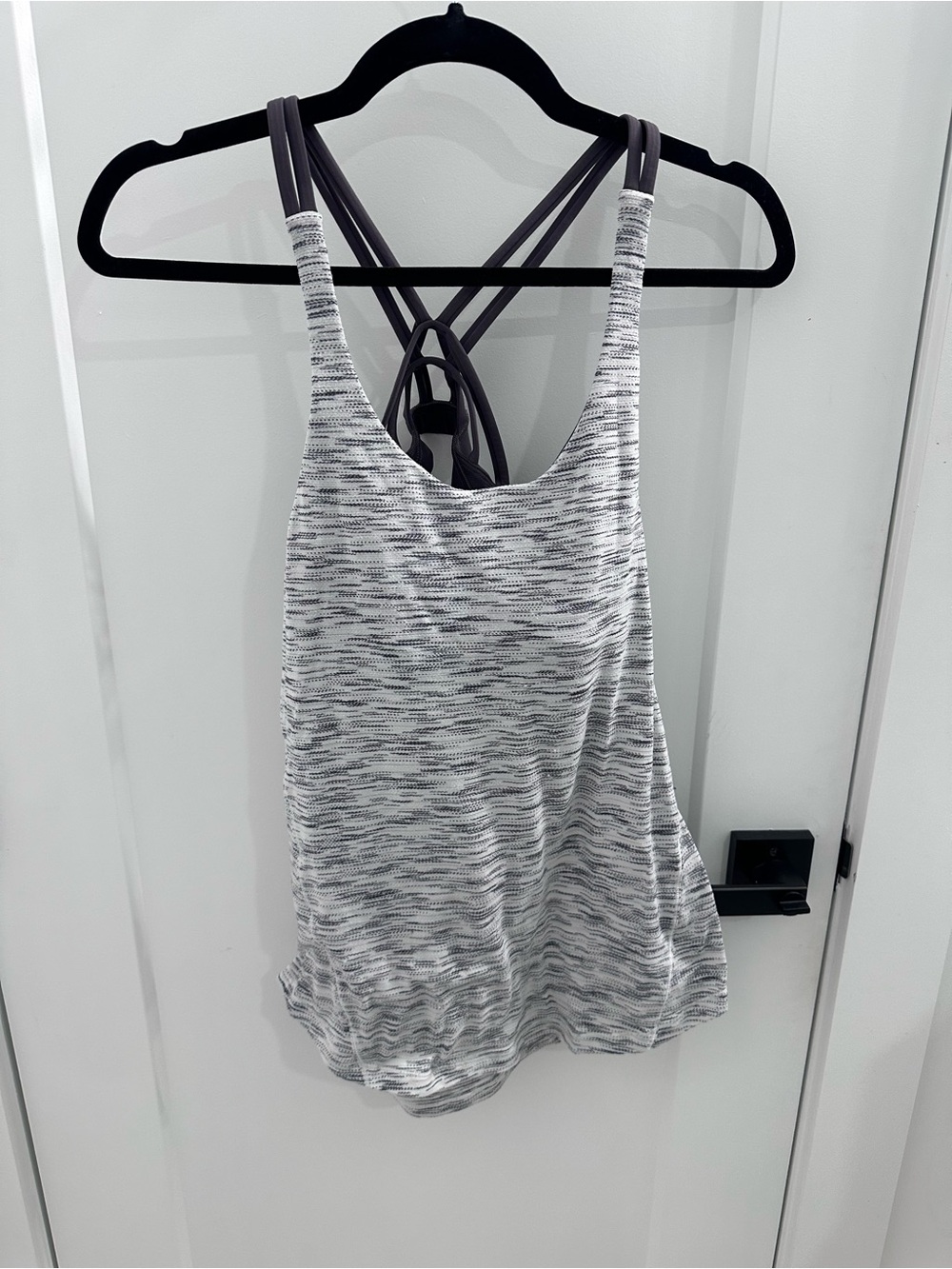 Lululemon Strappy Heathered Tank Top with built in sports bar